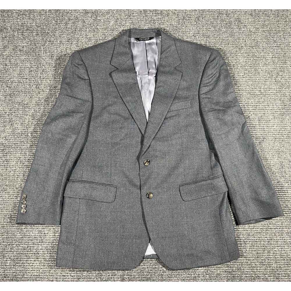 Jos. A. Bank Gray Tweed Silk Wool Blazer 42S Regular Fit 2-Button Notch